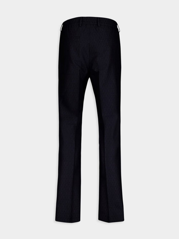 FendiStraight-Cut Blue Wool Trousers at Fashion Clinic