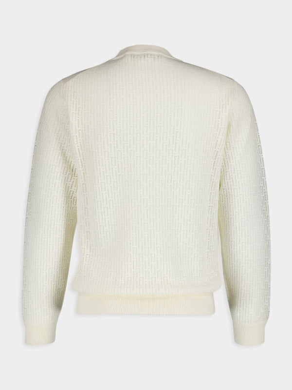 FendiWhite Wool And Nylon Pullover at Fashion Clinic
