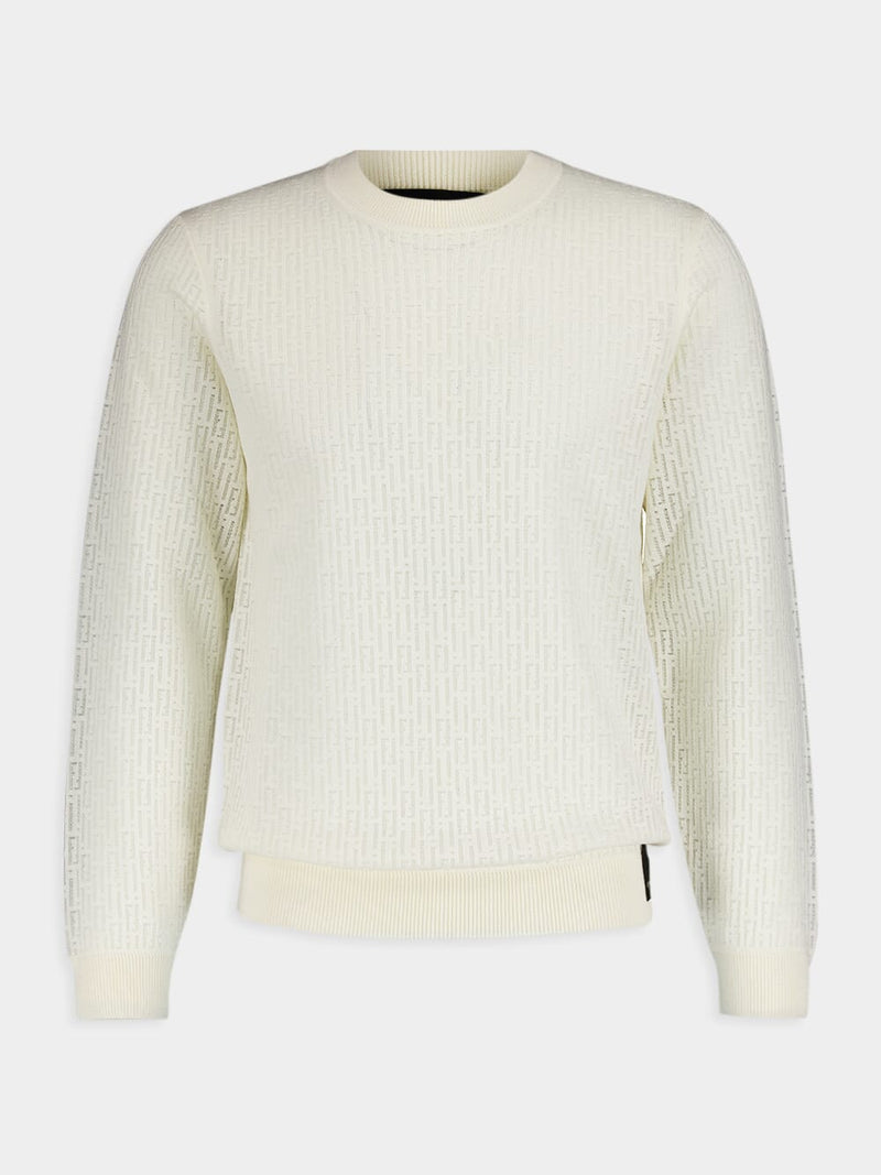 FendiWhite Wool And Nylon Pullover at Fashion Clinic