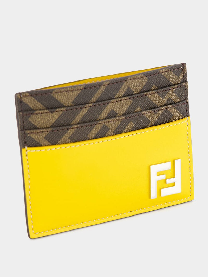 FendiYellow FF Squared Card Holder at Fashion Clinic