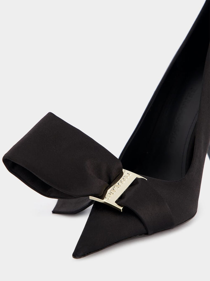 FerragamoErica Bow-Detailed Satin Pumps at Fashion Clinic