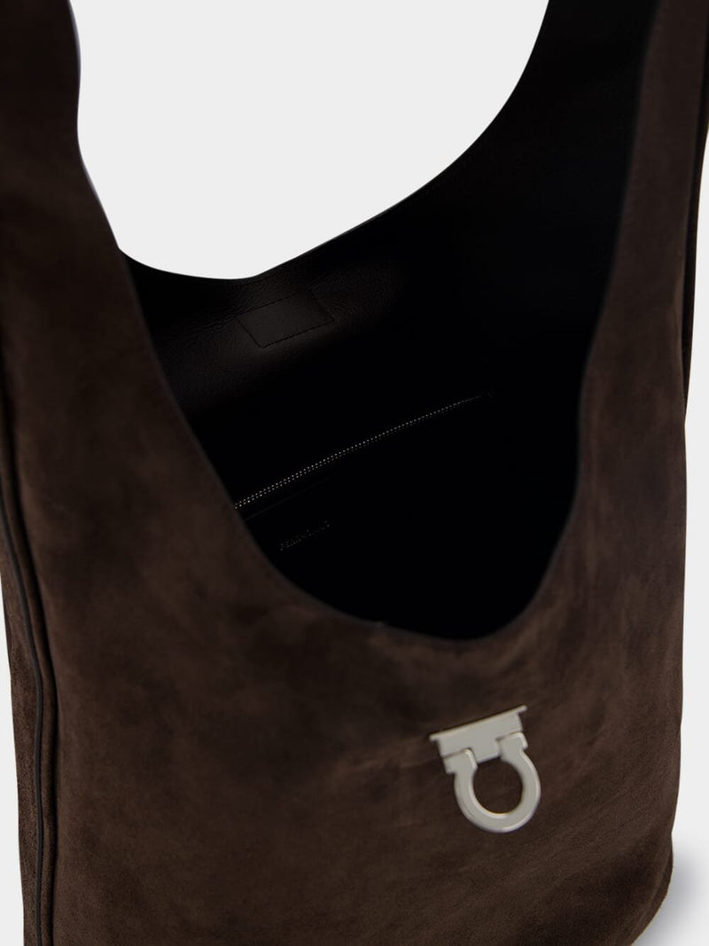 FerragamoLarge Hobo Suede Bag With Buckle at Fashion Clinic