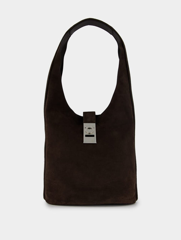 FerragamoLarge Hobo Suede Bag With Buckle at Fashion Clinic
