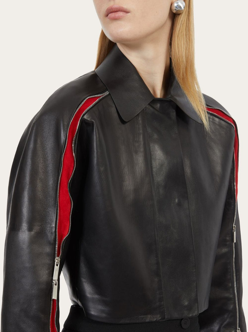FerragamoNappa Jacket With Contrasting Inserts at Fashion Clinic