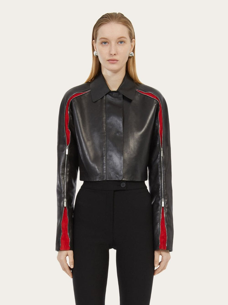 FerragamoNappa Jacket With Contrasting Inserts at Fashion Clinic