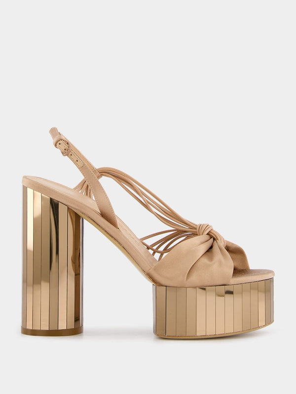 FerragamoPlatform Sandal With Mirrored Heel at Fashion Clinic