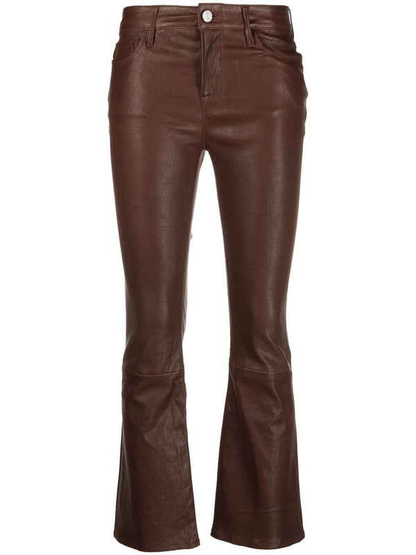 FrameLe Crop Mini Boot Leather Trousers at Fashion Clinic