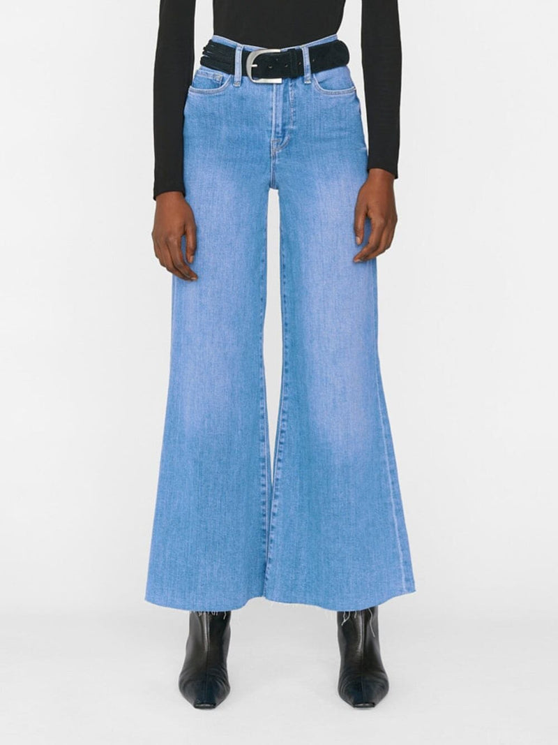 FrameLe Palazzo Cropped Denim Trousers at Fashion Clinic