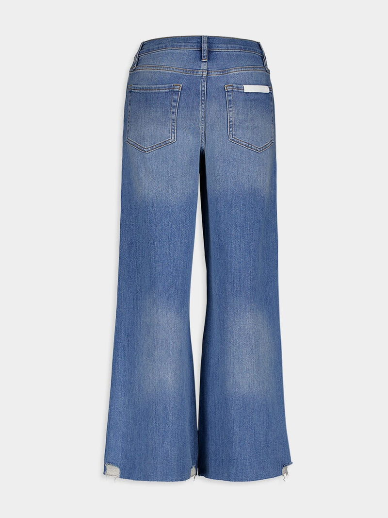 FrameLe Palazzo Cropped Denim Trousers at Fashion Clinic