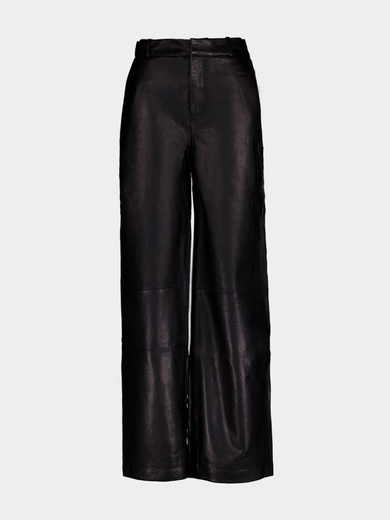 FrameLeather High-Waisted Trousers at Fashion Clinic