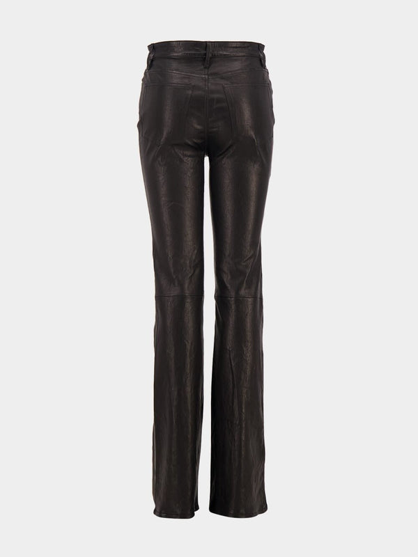 FrameSlim Stacked Leather Pants at Fashion Clinic