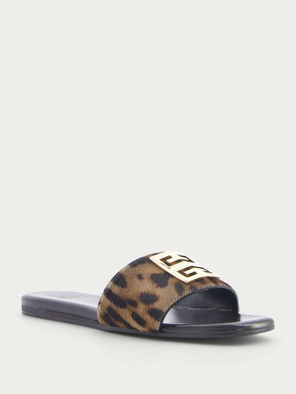 Givenchy4G Leopard Flat Sandals at Fashion Clinic