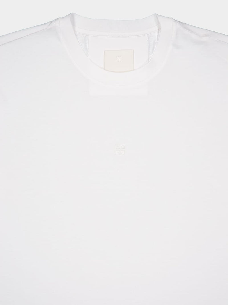 Givenchy4G Logo Embroidered White T-Shirt at Fashion Clinic
