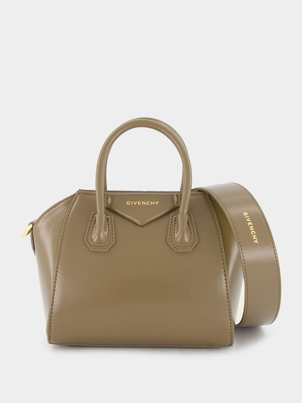 GivenchyAntigona Taupe Toy Bag In Box Leather at Fashion Clinic