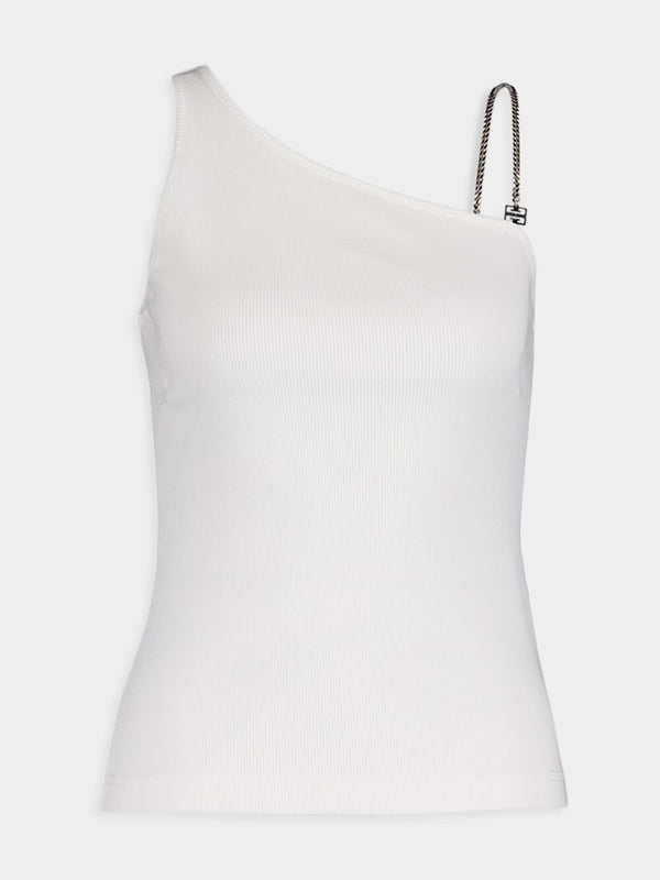 GivenchyAsymmetric Chain Detail White Top at Fashion Clinic