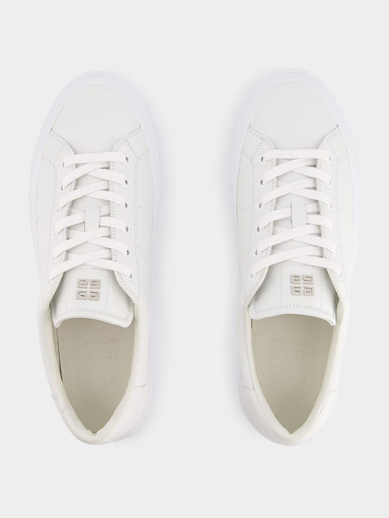 GivenchyCity Court White Lace-Up Sneakers at Fashion Clinic