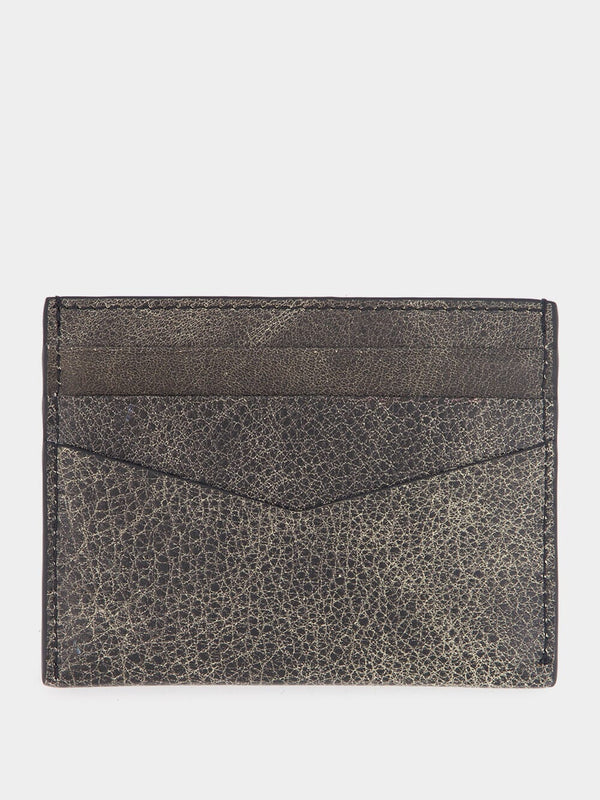 GivenchyEmbossed Logo Cardholder In Crackled Leather at Fashion Clinic