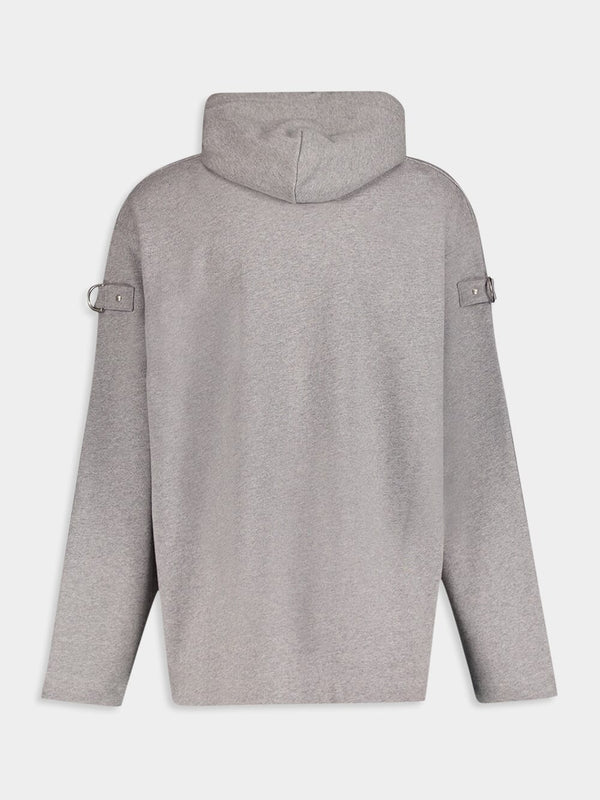 GivenchyGrey Hooded Sweatshirt with Hardwear Detailing at Fashion Clinic
