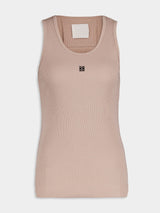 GivenchyRibbed Cotton Beige Tank Top at Fashion Clinic
