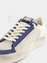 Golden GooseStardan Navy Blue Leather Sneakers at Fashion Clinic