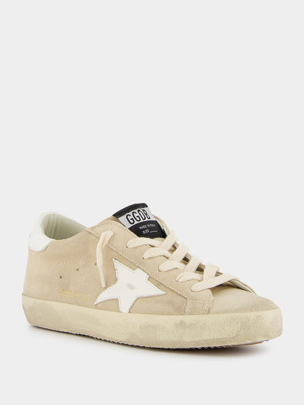 Golden GooseSuper-Star Beige Suede Sneakers at Fashion Clinic