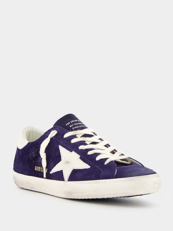 Golden GooseSuper-Star Blue Suede Sneakers at Fashion Clinic