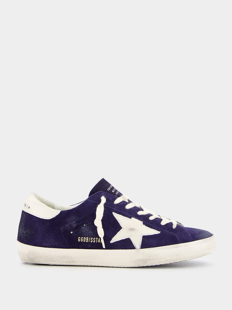 Golden GooseSuper-Star Blue Suede Sneakers at Fashion Clinic