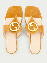 GucciBlondie Thong suede sandals at Fashion Clinic