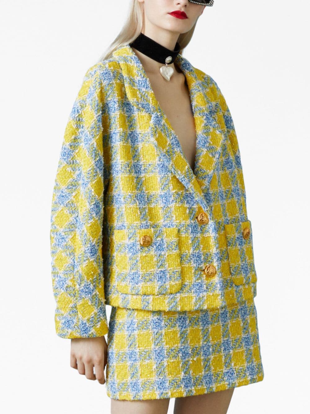 Gucci yellow on sale tweed jacket