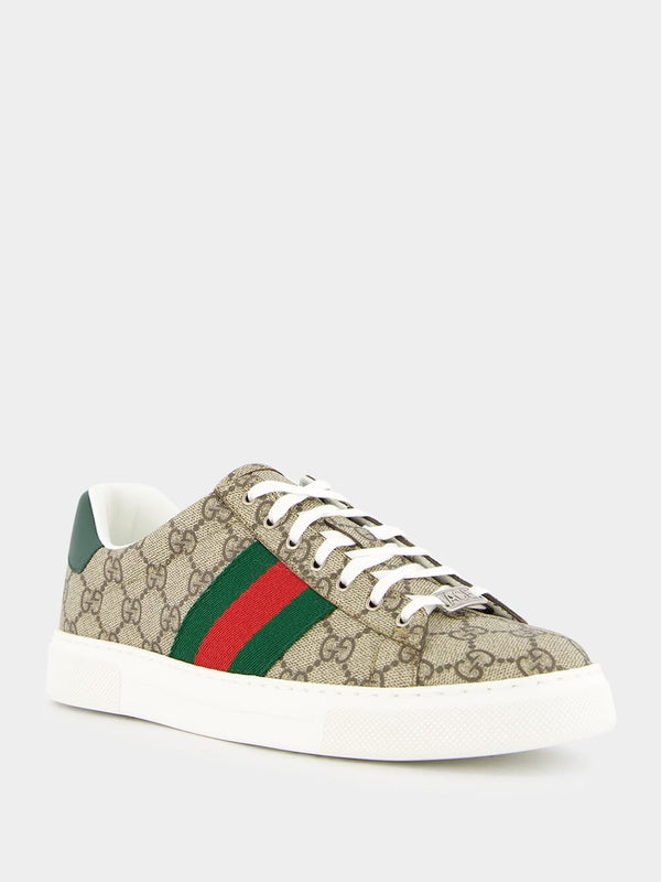 GucciClassic Web-Trim Sneakers at Fashion Clinic