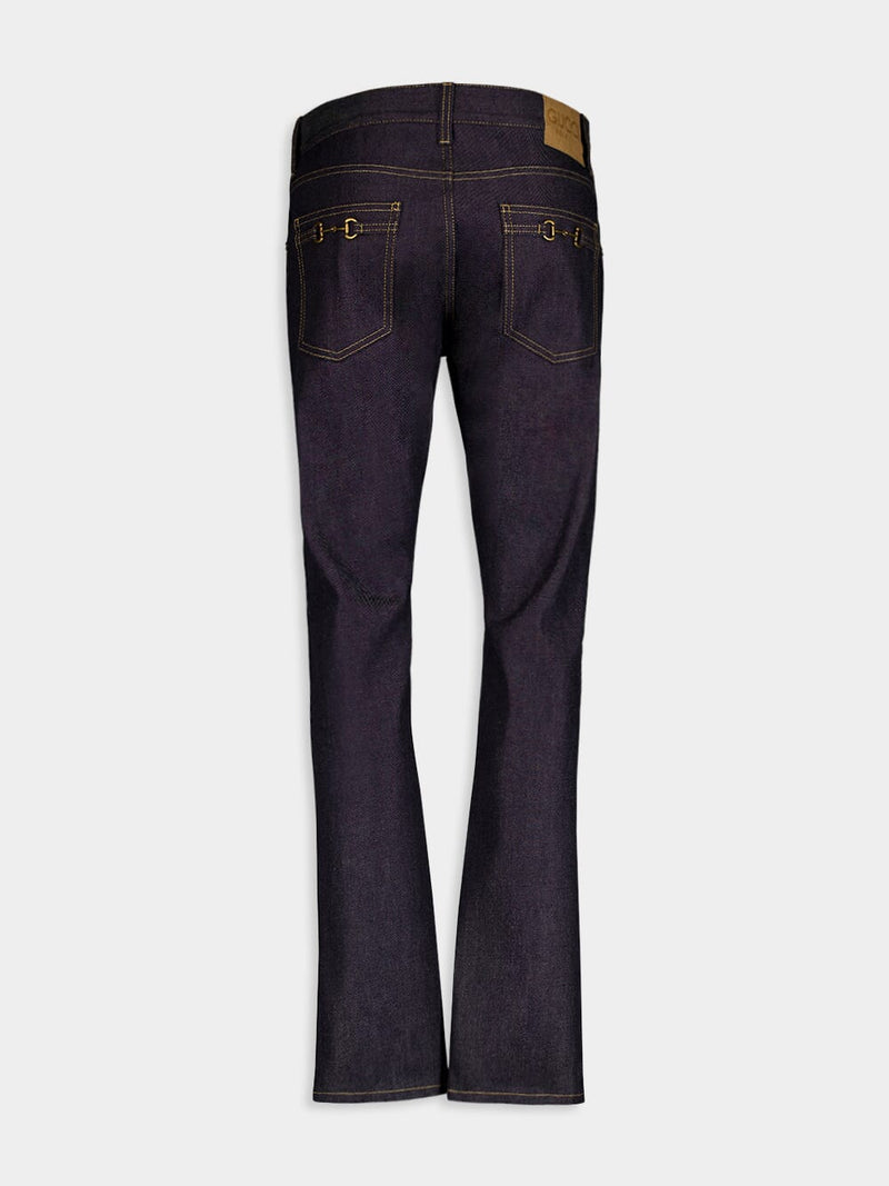 GucciContrast-Stitch Tapered Jeans at Fashion Clinic
