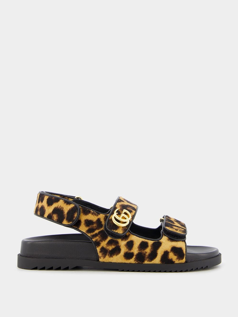 GucciDouble G Leopard Print Sandal at Fashion Clinic