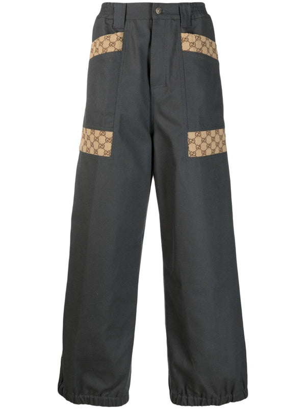 GucciGG Canvas cotton wide-leg trousers at Fashion Clinic