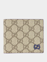 GucciGG Detail Blue Leather Trim Wallet at Fashion Clinic