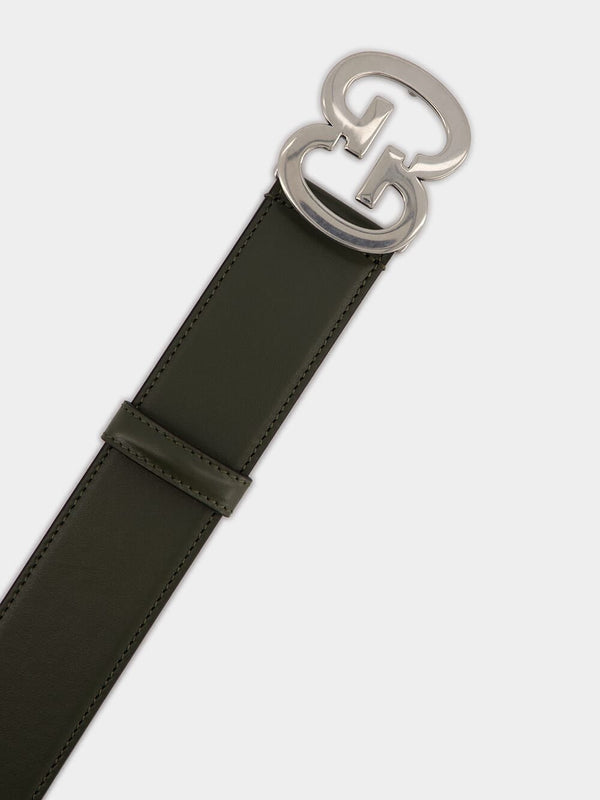 GucciGG Green Buckle Leather Belt at Fashion Clinic