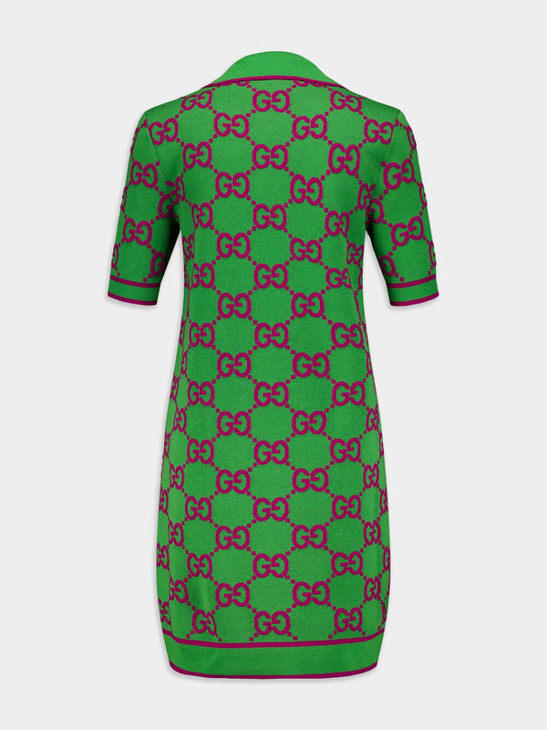 GucciGG Monogram-Jacquard Polo Dress at Fashion Clinic