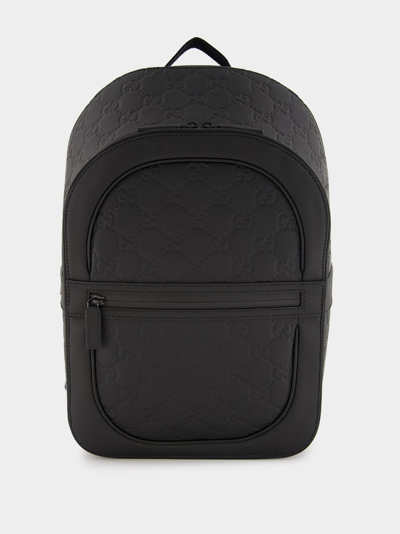 GucciGG Rubber-Effect Leather Backpack at Fashion Clinic