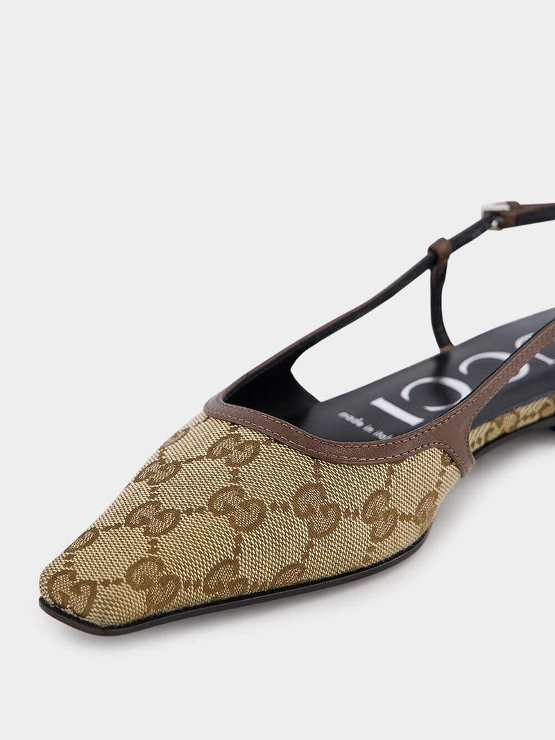 GucciGG Slingback Ballet Flats at Fashion Clinic