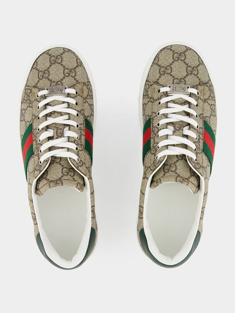 Women's Gucci Ace sneaker with Web in pink GG Crystal canvas | GUCCI® US