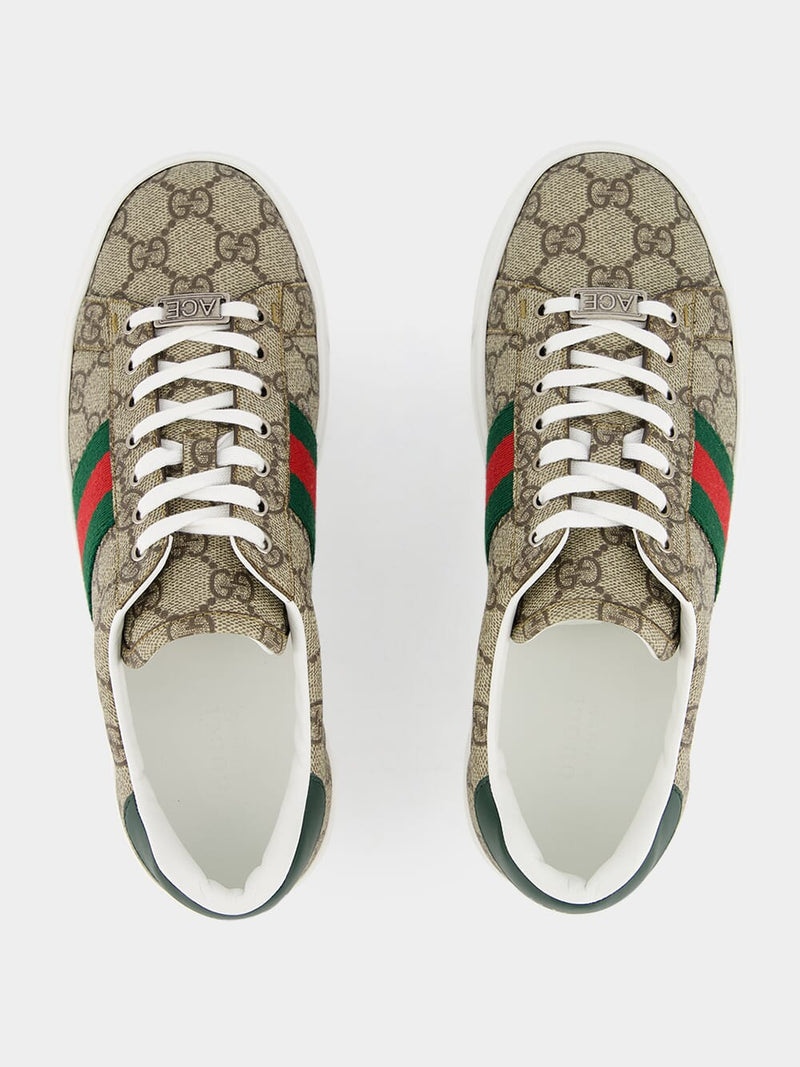 GucciGG Supreme Ace Sneaker With Web at Fashion Clinic