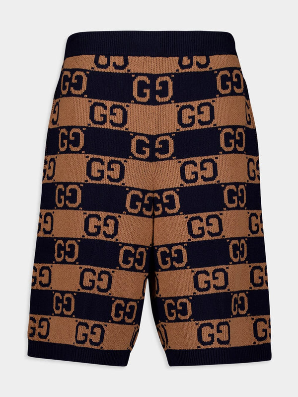 GucciGG Supreme Intarsia-Knit Shorts at Fashion Clinic
