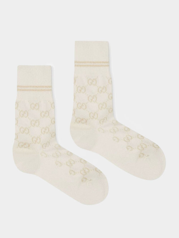 GucciGG Supreme-Print Ankle Socks at Fashion Clinic