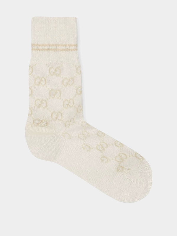 GucciGG Supreme-Print Ankle Socks at Fashion Clinic