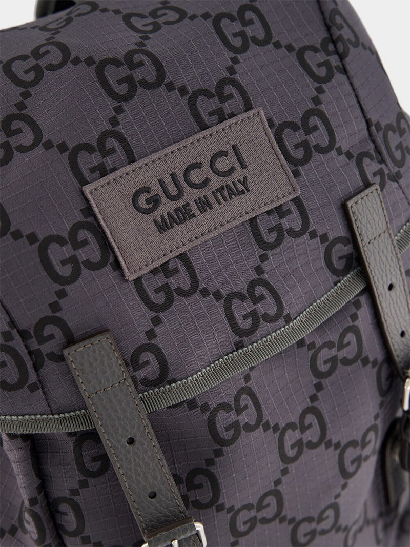 GucciGG Supreme-Print Grey Backpack at Fashion Clinic