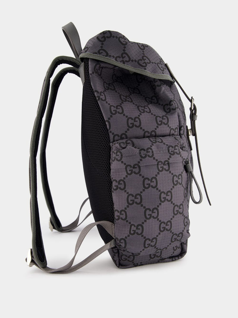 GucciGG Supreme-Print Grey Backpack at Fashion Clinic
