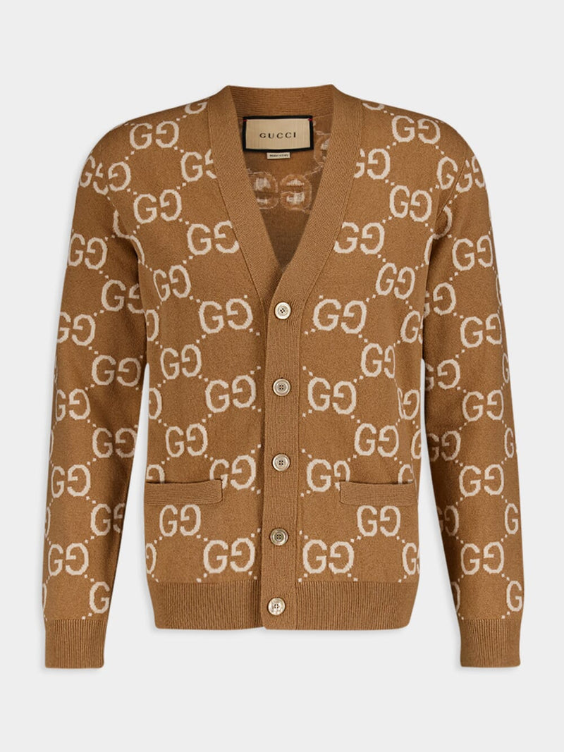 GucciGG Wool Jacquard Cardigan at Fashion Clinic