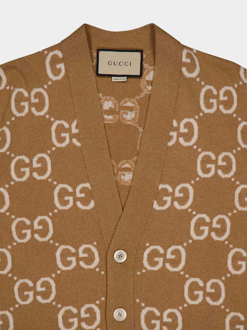 GucciGG Wool Jacquard Cardigan at Fashion Clinic