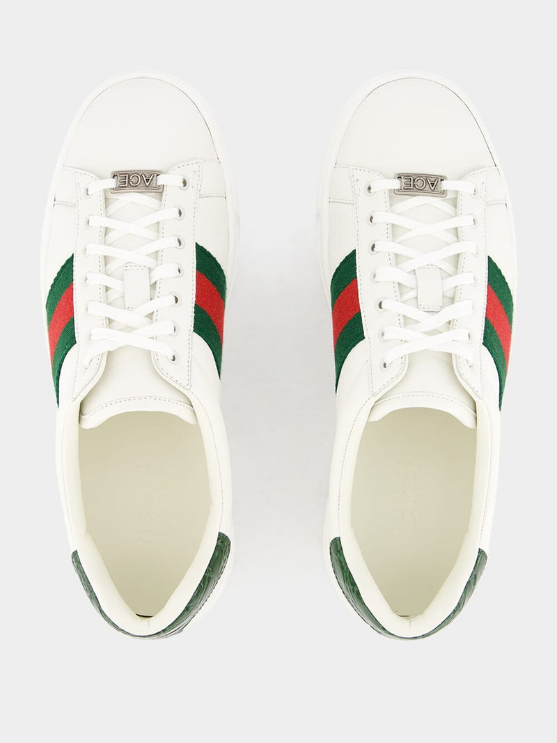 GucciGreen and Red Web Ace Sneakers at Fashion Clinic