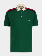 GucciGreen Cotton Polo with Interlocking G at Fashion Clinic