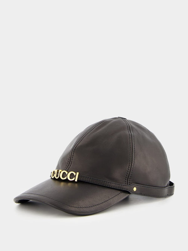 GucciGucci Detail Leather Baseball Hat at Fashion Clinic